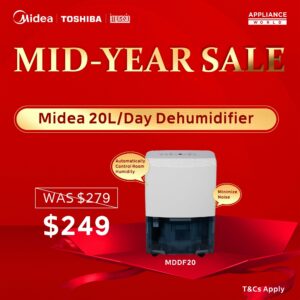 Midea 20L/Day Dehumidifier with 3L Water Tank - MDDF20