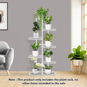 SOGA 2X 7 Tier 8 Pots White Metal Plant Rack Flowerpot Storage Display Stand Holder Home Garden Decor, Home & Living, Home Decor, Indoor Pots, Planters and Plant Stands, , ,  - NZ DEPOT 2