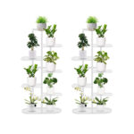 SOGA 2X 7 Tier 8 Pots White Metal Plant Rack Flowerpot Storage Display Stand Holder Home Garden Decor, Home & Living>Home Decor>Indoor Pots, Planters and Plant Stands, , , , ,  - NZ DEPOT 1