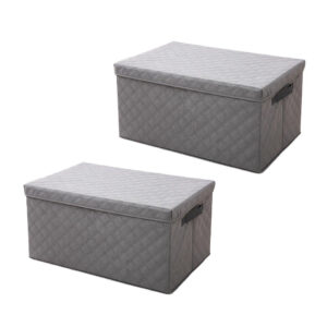 SOGA 2X Extra Large Grey Non-Woven Diamond Quilt Grid Fabric Storage/Organizer Box, Furniture, Storage & Shelving, Home Storage, , ,  - NZ DEPOT 1