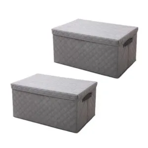 Buy SOGA 2X Extra Large Grey Non-Woven Diamond Quilt Grid Fabric Storage/Organizer Box Online - Furniture/Storage & Shelving/Home Storage - 1 - NZ Depot Free Shipping