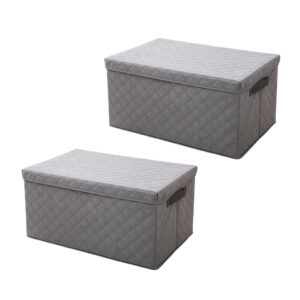 SOGA 2X Small Grey Non-Woven Diamond Quilt Grid Fabric Storage/Organizer Box, Furniture, Storage & Shelving, Home Storage, , ,  - NZ DEPOT 1