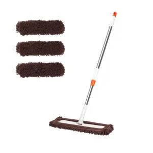 Buy SOGA 60x12 Coffee Microfiber Flat Mop Floor Cleaning Pads Rotating Dust Remover Online - Home & Garden / Cleaning / Mops & Buckets - 1 - NZ Depot Free Shipping