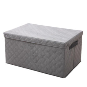 SOGA Extra Large Grey Non-Woven Diamond Quilt Grid Fabric Storage/Organizer Box, Furniture, Storage & Shelving, Home Storage, , ,  - NZ DEPOT 1