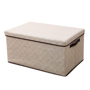 SOGA Small Beige Non-Woven Diamond Quilt Grid Fabric Storage/ Organizer Box, Furniture, Storage & Shelving, Home Storage, , ,  - NZ DEPOT 1