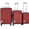 Luggage Set 3pcs front open wine red
