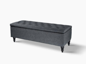 Abble Storage Ottoman Linen Navy L Pr65436 Ottomans Nz Depot - Nz Depot