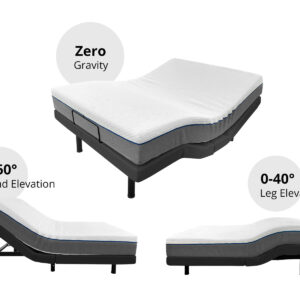 Adjustable Electric bed with  Memory Foam Mattress Long Single Combo