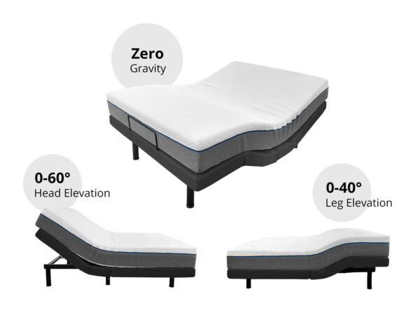 Adjustable Electric Bed With  Memory Foam Mattress Long Single Combo