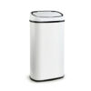 58L Square Sensor Bin White