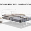 Darcy Bed Frame Queen + Adelle Nightstands x2
