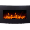 Electric Fireplace Wall Mounted Black Curved Glass Panel 36"
