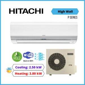 Hitachi 2.5Kw P-Series High Wall Heat Pump Air Conditioner Split Systems Ras-P25Yhab Rac-P25Yhab - Nz Depot