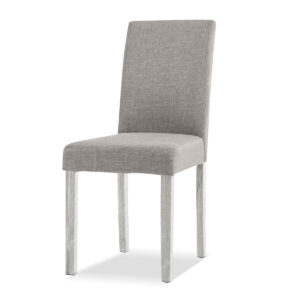 Linen Dining Chair x2 Grey+White