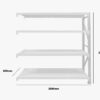 Longspan Shelving 2M - Add-on Bay 4 Layer Grey White
