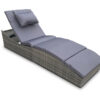 Miller Foldable Rattan Lounger Dark Grey