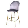 Osmond Bar Stool Velvet Grey x2