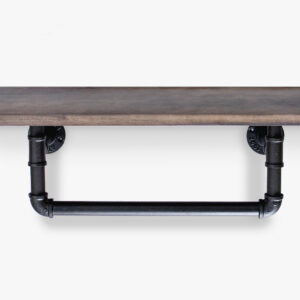 Pipe Shelf 1-Tier With Towel Rack