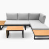 Polyvalent Outdoor Lounge Set Black Aluminium frame
