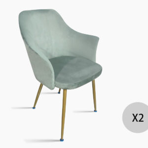 DS Ceilean Dining Chair x2 Velvet Green