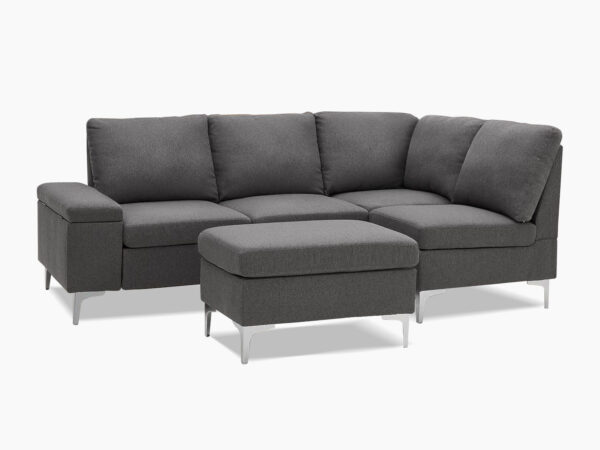 T Kristin Sectional Sofa Set Linen Grey