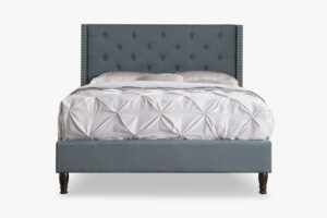 T New Lisbeth Fabric Bed Frame King Blue PR6665520 Bed Frames NZ DEPOT - NZ DEPOT