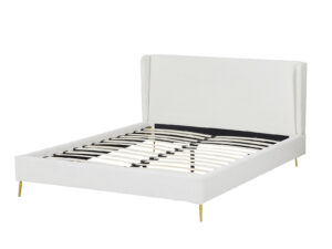 T Santos Boucle Bed Frame Queen White Pr8995 Bed Frames Nz Depot - Nz Depot