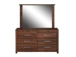 Valnot Dresser With Mirror Pr6611 Tallboys Nz Depot - Nz Depot