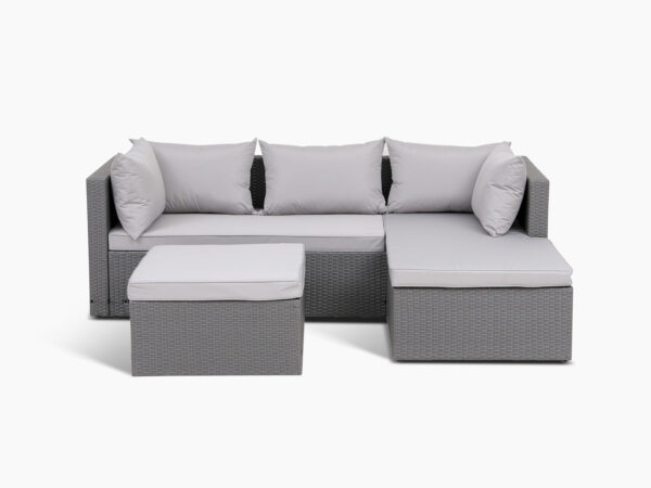 3Pc Outdoor Sofa Light Grey