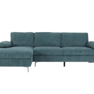 DS Kaveah Corduroy Sectional Sofa Green