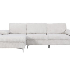 DS Kaveah Corduroy Sectional Sofa White