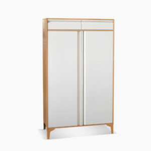 Lonna Steel Shoe Cabinet 2-Door With Drawers White