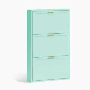 DS Lonna Steel Shoe Cabinet 3-Layer Turquoise