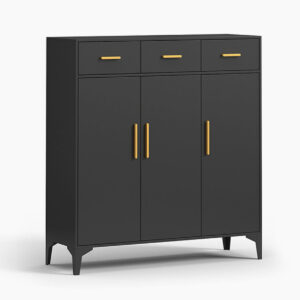 DS Lonna Steel Shoe Cabinet With Drawers Black