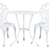 Ornato Bistro Set Cast Alum. White