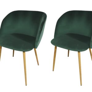 Parson Dining Chair x2 Velvet Teal