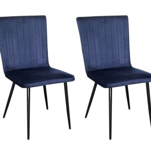 Elfrida Dining Chair Velvet Blue x2