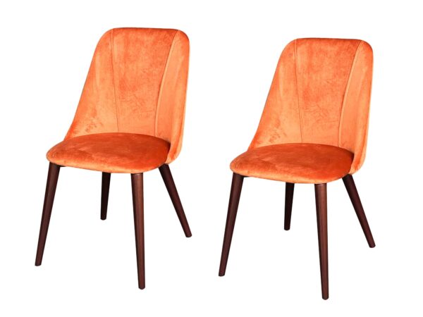Evian Dining Chair Velvet Orange x2