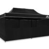 Gazebo Silver coated roof 3x6m Black