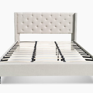 Lisbeth Fabric Super King Bed Frame - Beige