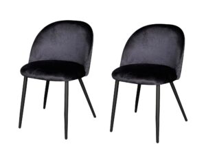 Lumia Dining Chair Velvet Black X2 Pr9539 Dining Chairs Nz Depot - Nz Depot