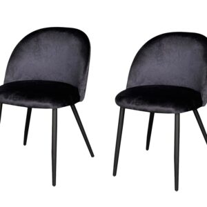 Lumia Dining Chair Velvet Black x2