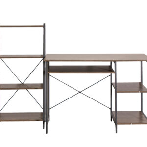 Metal Frame Desk and Bookcase Set