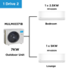 Midea Multi Split Heat Pumps Package - 7 kW Outdoor Unit MULMI0371B + Indoor Units - Multi Split Heat Pump - -1 - NZ DEPOT