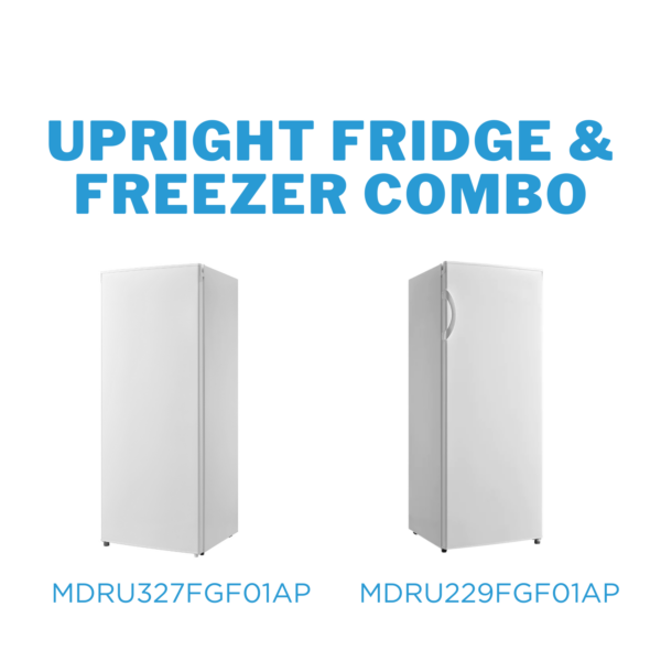 Midea Upright Fridge &Amp; Freezer Combo - 237L Upright Fridge + 172L Upright Freezer - Vertical Freezer &Amp; Fridge - Mdru327Fgf01Ap+Mdru229Fgf01Ap - Nz Depot