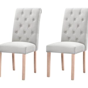 Natalie Dining Chair x2 Linen Beige