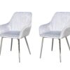 Ogden Dining Chair Velvet Silver x2