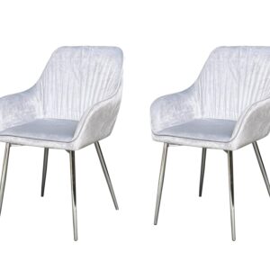 Ogden Dining Chair Velvet Silver x2