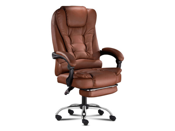 Percy Massage Office Chair Pu Brown