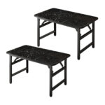 SOGA 2X 120x60x75cm Black Foldable Computer Study Table Easy Assembly Desk No Chair, Furniture>Living Room Furniture>Tables, , , , ,  - NZ DEPOT 1